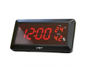Часы настенные VST 780S-1 (температура,влажность) (красный)