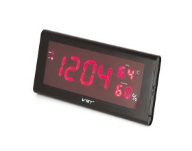 Часы настенные VST 795S-1 (температура,влажность) (красный)