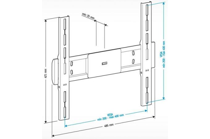 Кронштейн для LCD TV  HOLDER LCD-F4611-B 32" – 65", 40 кг, расстояние от стены 35мм.