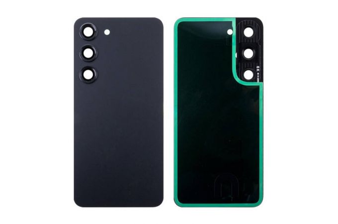 Задняя крышка для Samsung S911B Galaxy S23 + стекло камеры (черный) HQ