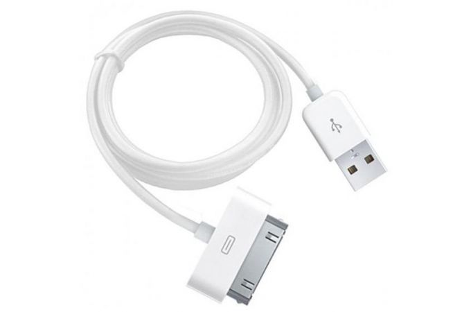 Кабель USB - Lightning 30-Pin Орбита OT-SMI18 (422) (iPhone 4) 1A (белый) 1м (упаковка 20шт)