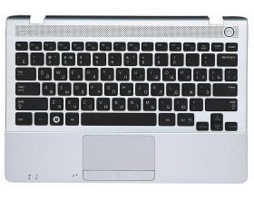 Клавиатура для ноутбука Samsung NP300U1A NP305U1A 300U1A 305U1A черная топ-панель серебристая