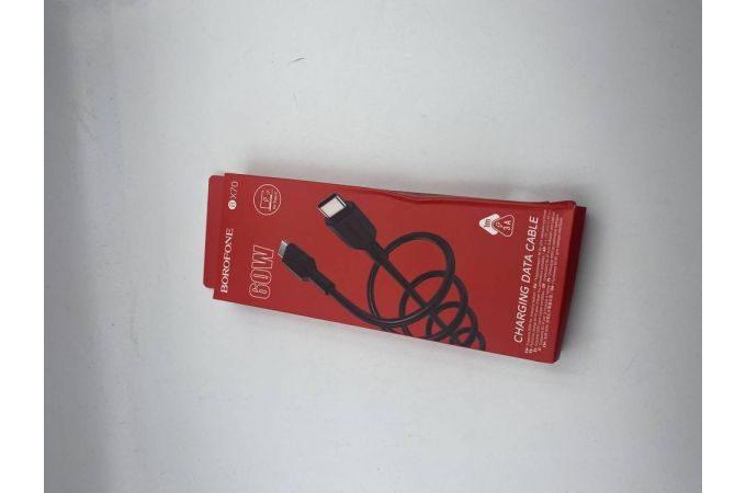Кабель USB Type-C - USB Type-C BOROFONE BX70, PD60W (черный) 1м (УЦЕНКА! МЯТАЯ УПАКОВКА)