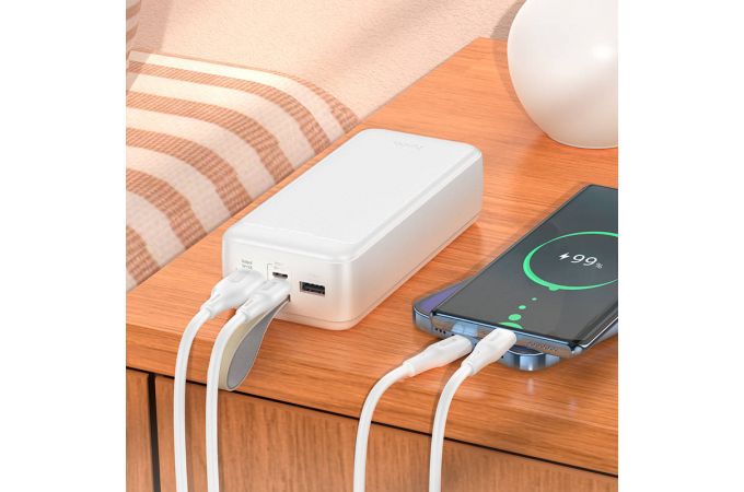 Универсальный дополнительный аккумулятор Power Bank HOCO J111B Smart (30000 mAh) (белый)