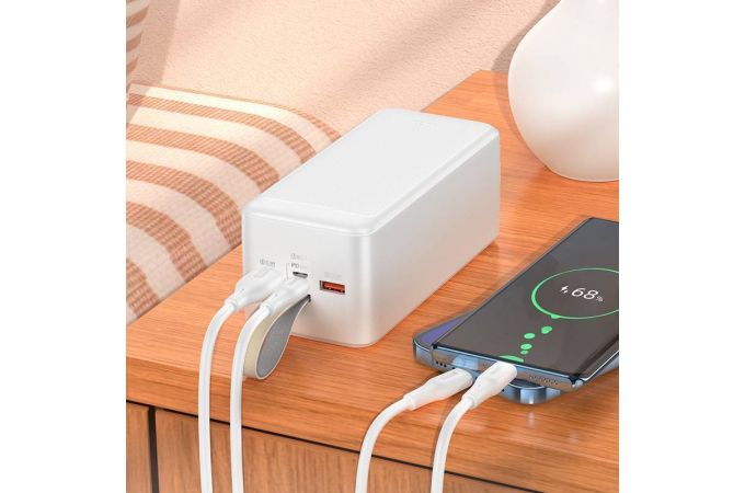 Универсальный дополнительный аккумулятор Power Bank HOCO J111D  30W (50000 mAh) (белый)