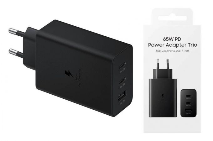 Сетевое зарядное устройство 2USB-C + USB Samsung PD Adapter 65W (or.) EP-T6530 (черный)