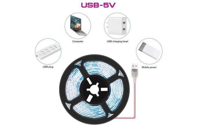 Фито-лента для растений Огонек OG-LDL37 Розовая USB (5м, IP65)
