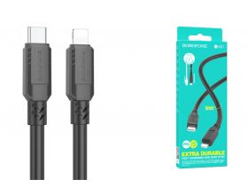 Type-С кабель BOROFONE BX81 Goodway Type-C - Lightning 1 метр, 20W, 3A, ПВХ, черный (360)