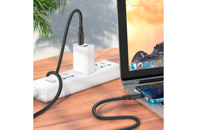 Type-С кабель BOROFONE BX81 Goodway Type-C - Lightning 1 метр, 20W, 3A, ПВХ, черный (360)