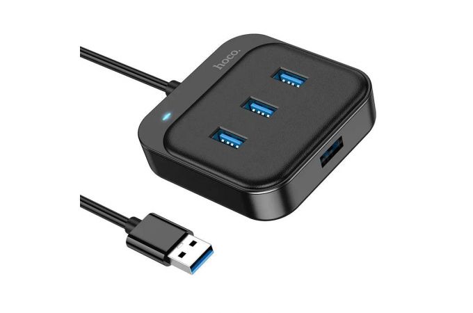Адаптер мультихаб HOCO HB31 USB на 4хUSB3.0, 0.2 метра, черный (19/190)