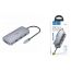 Адаптер мультихаб HOCO HB33 Type-C на HDTV+PD+USB3.0+2xUSB2.0+SD+TF+RJ45+VGA+AUX, 0.13 метра, серый металлик