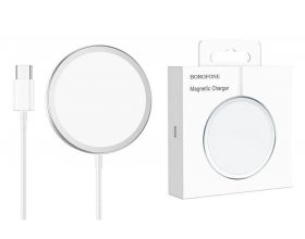 Беспроводное ЗУ BOROFONE BQ9 Pro, 3А + кабель (AM-Type-C), 1 м, серебристый (31/186)