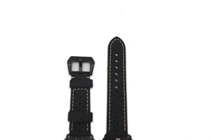 Ремешок кожаный "Нубук"для Apple Watch 38-40 мм цвет черный