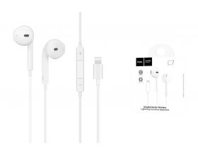 Наушники вакуумные проводные HOCO L7 Plus Original series штекер Lightning (белый)