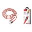 Кабель USB - Lightning HOCO U89, 2,4A (красный) 1,2м (в оплетке, LED индикатор)