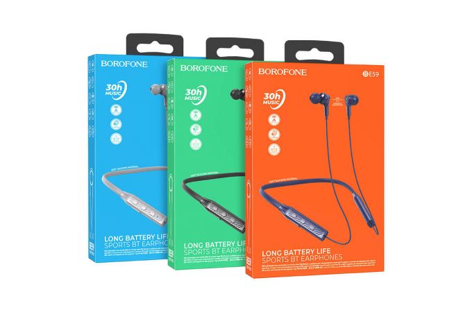 Наушники вакуумные беспроводные BOROFONE BE59 Rhythm neckband wireless BT headset Bluetooth (черный)