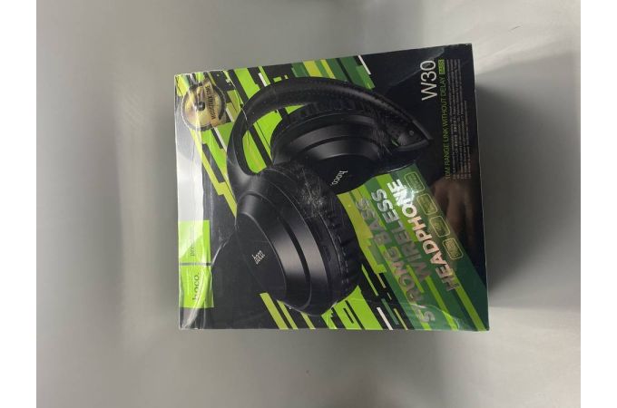 Наушники мониторные беспроводные HOCO W30 Fun move BT wireless headphones Bluetooth (черный) (УЦЕНКА! МЯТАЯ УПАКОВКА)
