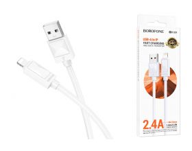 Кабель USB - Lightning BOROFONE BX109, 2,4A (белый) 1м