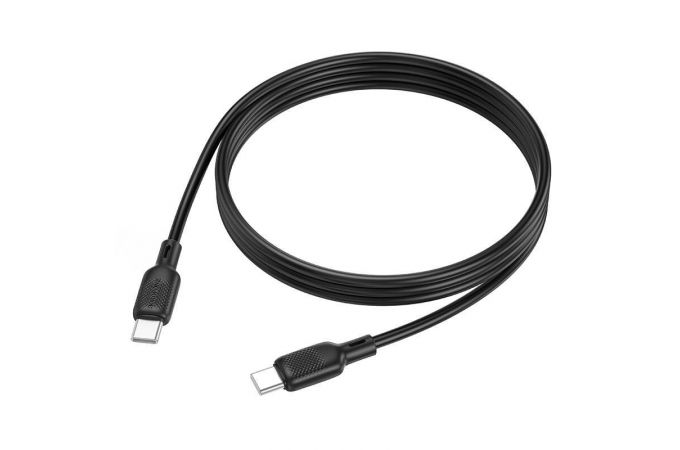 Кабель USB Type-C - USB Type-C BOROFONE BX113 Lenny 60W (черный) 1м силиконовый