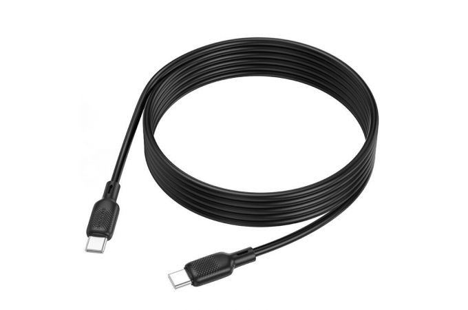 Кабель USB Type-C - USB Type-C BOROFONE BX113 Lenny 60W (черный) 2м силиконовый