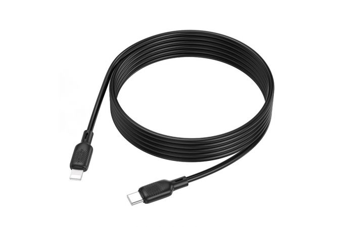 Кабель USB Type-C - Lightning BOROFONE BX113 Lenny PD (черный) 2м силиконовый