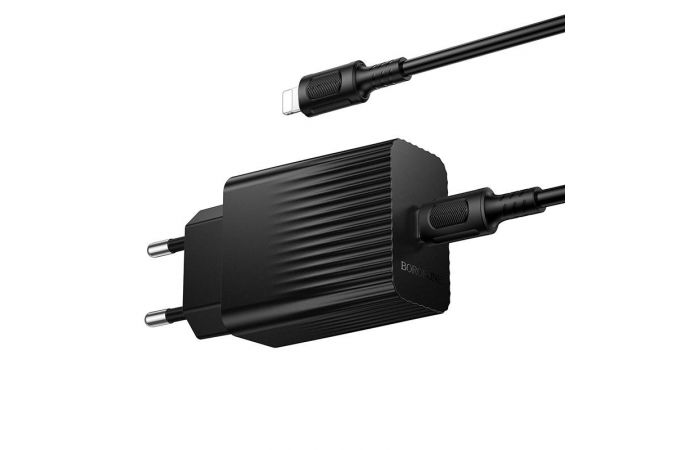 Сетевое зарядное устройство USB-C + кабель Lightning - Type-C BOROFONE BAS75A Source PD30W (белый)