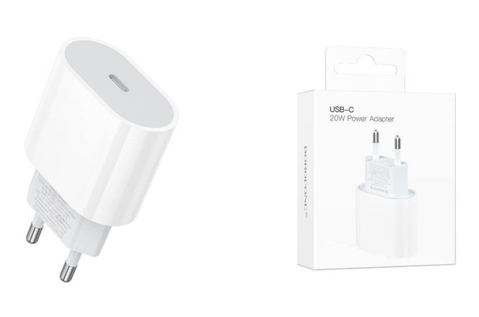 Сетевое зарядное устройство USB-C BOROFONE BA100A Original single port (один порт)PD20W (белый)
