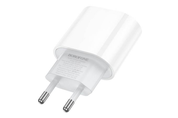Сетевое зарядное устройство USB-C BOROFONE BA100A Original single port (один порт)PD20W (белый)