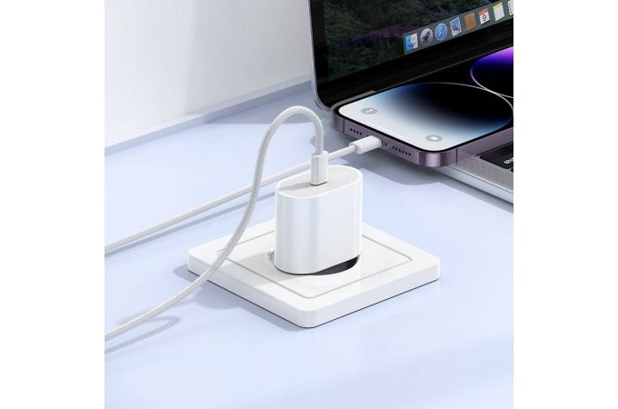 Сетевое зарядное устройство USB-C BOROFONE BA100A Original single port (один порт)PD20W (белый)