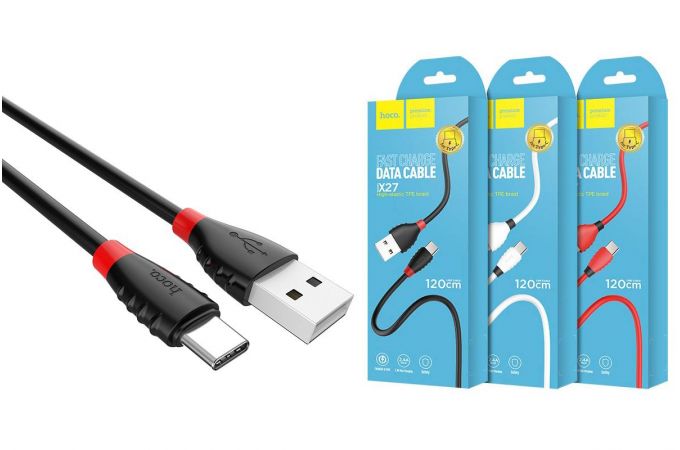 Кабель USB - USB Type-C HOCO X27, 2,4A (черный) 1,2м