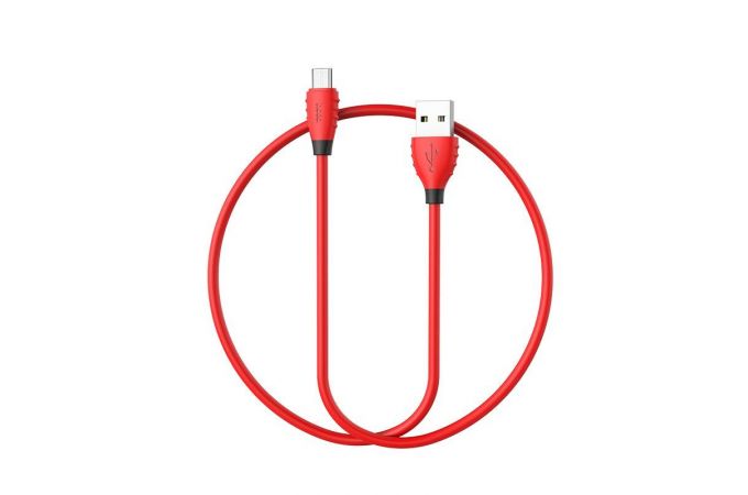 Кабель USB - MicroUSB HOCO X27 2,4A (красный) 1,2м