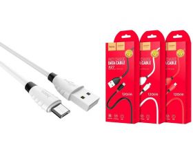 Кабель USB - MicroUSB HOCO X27 2,4A (белый) 1,2м