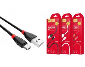 Кабель USB - MicroUSB HOCO X27 2,4A (черный) 1,2м