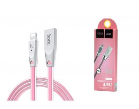 Кабель USB - Lightning HOCO U9, 2,4A (розовый) 1,2м (двойная оплетка)