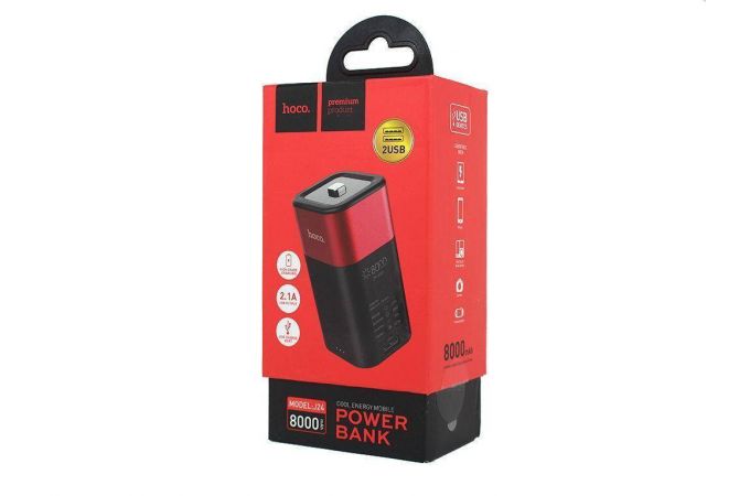 Универсальный дополнительный аккумулятор Power Bank HOCO J24 (8000 mAh) (красный)