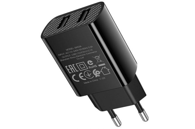 Сетевое зарядное устройство 2USB BOROFONE BA53A Powerway 2100mAh (черный)