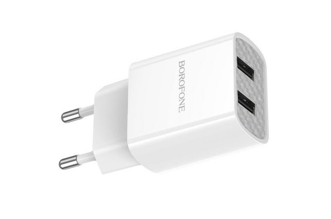 Сетевое зарядное устройство 2USB BOROFONE BA53A Powerway 2100mAh (белый)