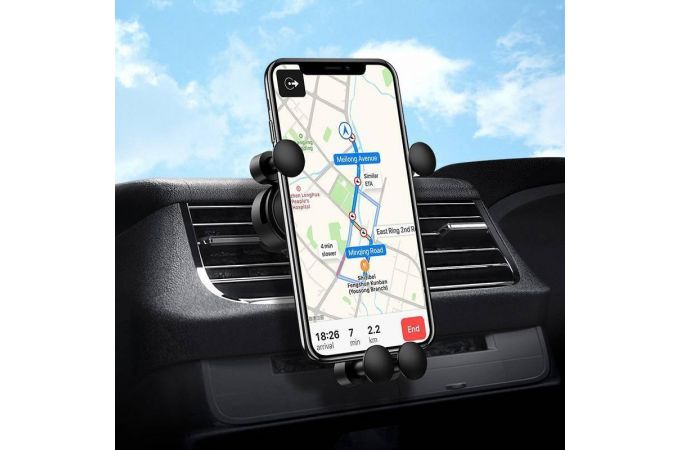 Держатель автомобильный для телефона BOROFONE BH19 с креплением в воздуховод цвет черный