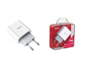 Сетевое зарядное устройство USB-C HOCO C76A Plus PD 20W (для iPhone 11-12 серия) (белый)