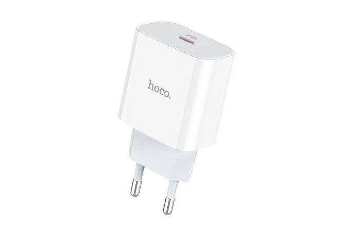 Сетевое зарядное устройство USB-C HOCO C76A Plus PD 20W (для iPhone 11-12 серия) (белый)