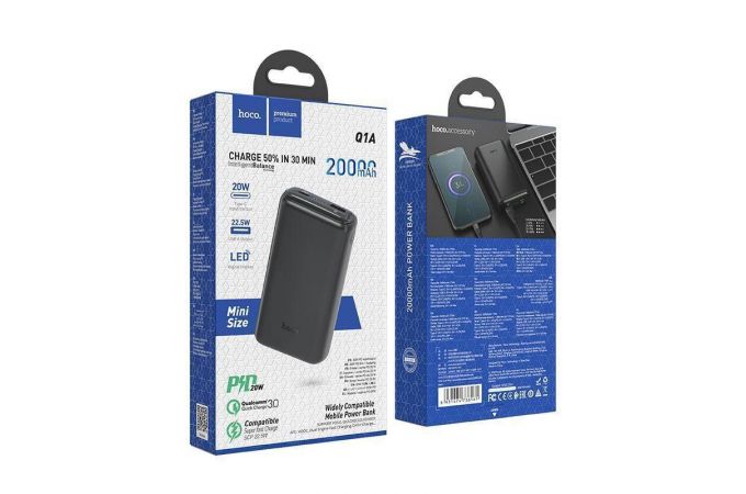 Универсальный дополнительный аккумулятор Power Bank HOCO Q1A (20000 mAh) (черный)
