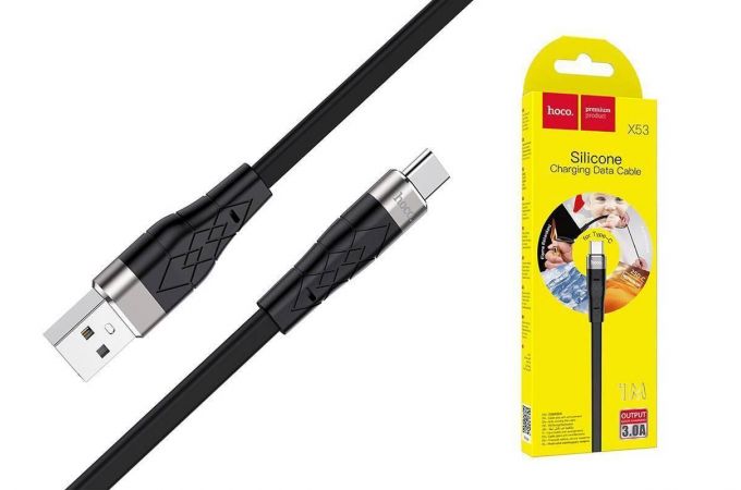 Кабель USB - USB Type-C HOCO X53, 3A (черный) 1м (силиконовый)