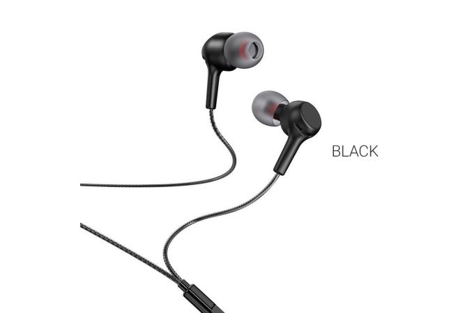 Наушники вакуумные проводные HOCO M78 EL Placer universal earphones (черный)