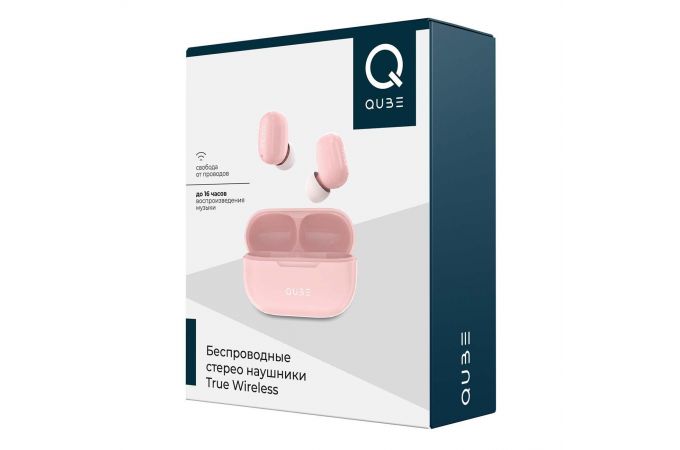 Наушники вакуумные беспроводные QUB QTWS5 TWS Bluetooth (розовый)