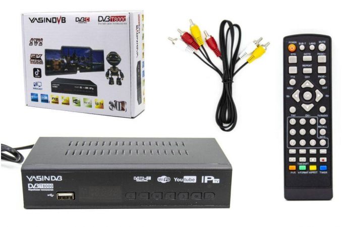 ТВ ресивер DVB-T2/C T8000 YASIN DVB (Wi-Fi) (Вариант 3 робот)