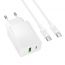 Сетевое зарядное устройство USB-C + кабель Type-C - Type-C BOROFONE BAS74A (белый)