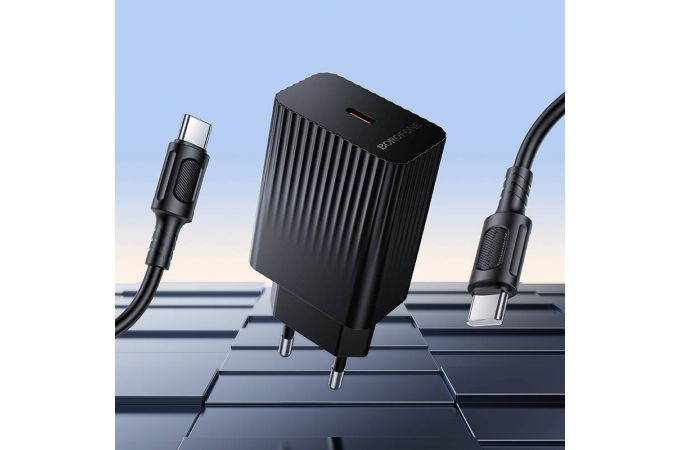 Сетевое зарядное устройство USB-C + кабель Type-C - Type-C BOROFONE BAS75A PD30W (белый)