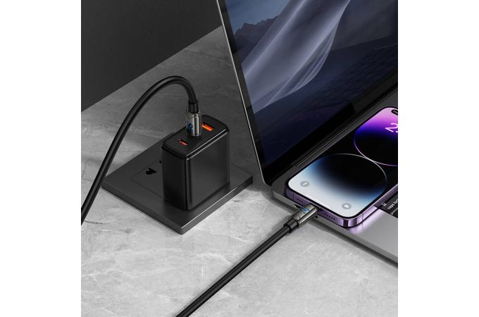 Кабель USB Type-c - Lightning HOCO U143 Joy PD27W (черный)