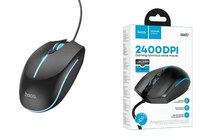 Мышь проводная HOCO GM37 Wonderful (черный)