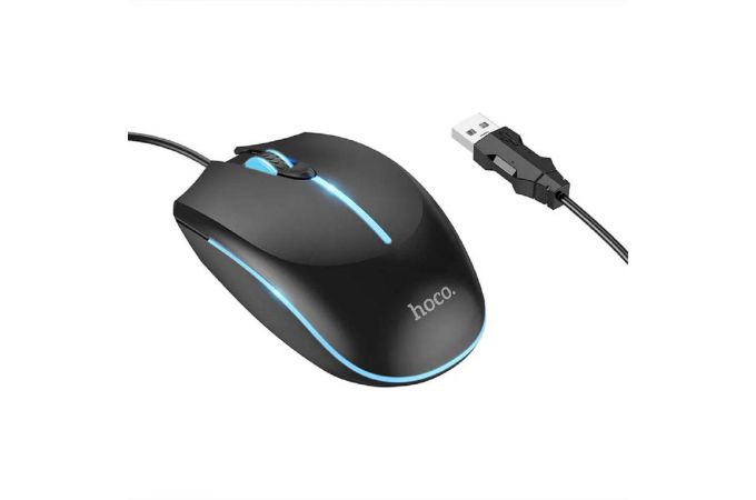 Мышь проводная HOCO GM37 Wonderful (черный)